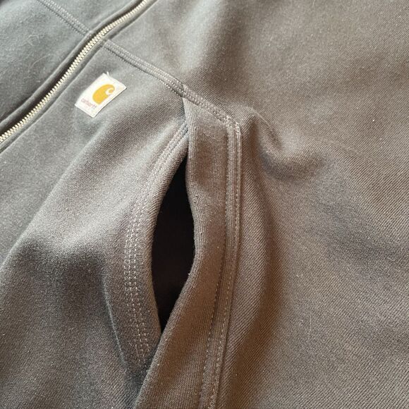 Carhartt Rain Defender Jacket Mens 2X Black Hooded Quilted Lined Full Zip Works - Picture 10 of 15